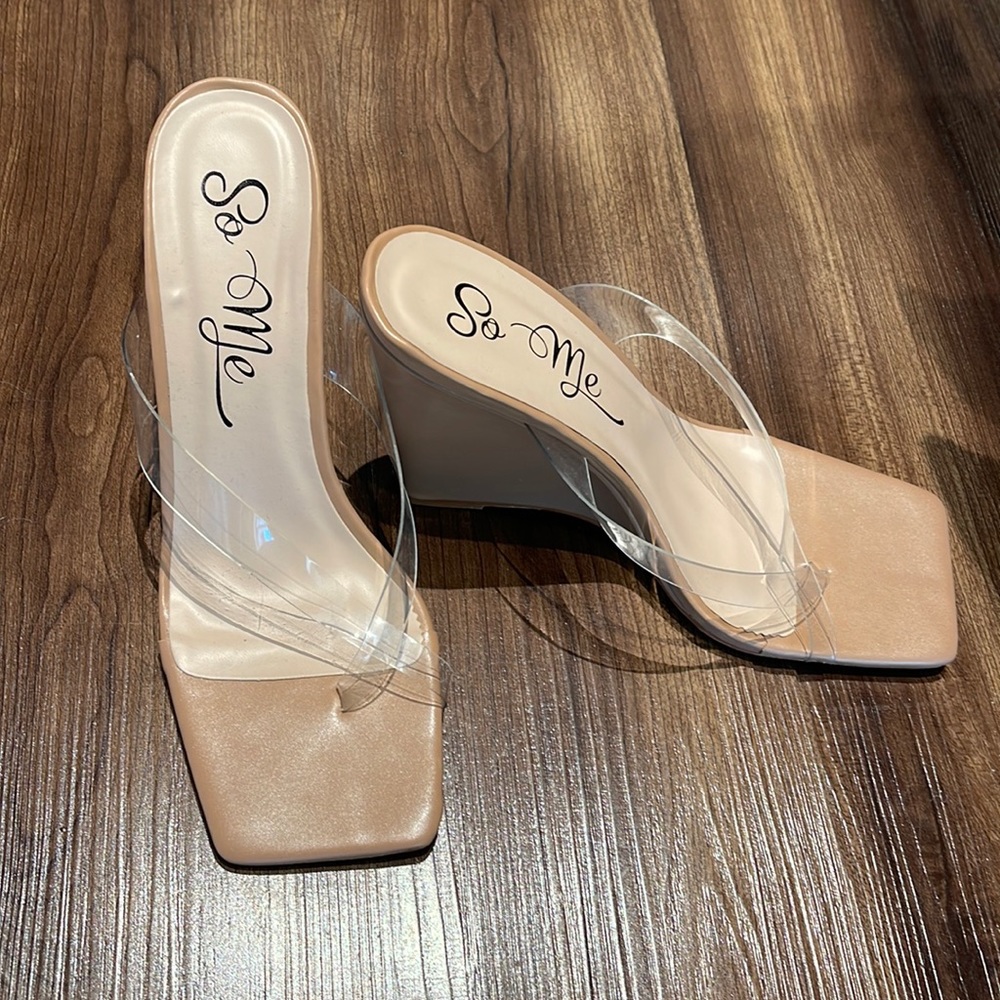 Clear Strap Sandal Wedges Sexy Unique Trendy